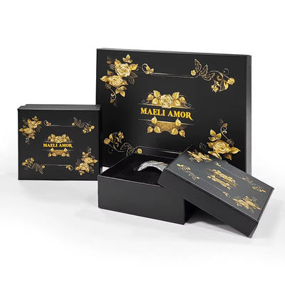 Pabrik Percetakan Custom High End Perhiasan Mewah Set Kotak Golden Rose Rope Rambut Headdress Kotak Kemasan