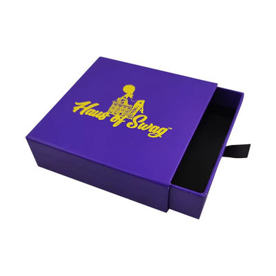 Custom Shape 8x8 Small Slide Drawer Gift Box Art Paper Jewelry Sliding Box dengan Handle Ketebalan 2mm