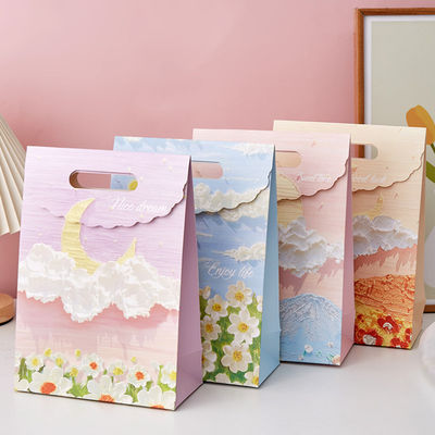 Customized Kraft Customized pink Small Packaging Paper Bag Handheld Art Gift Paper Packaging Bag