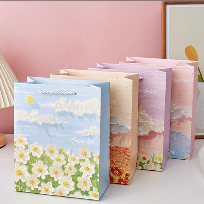Customized Kraft Customized pink Small Packaging Paper Bag Handheld Art Gift Paper Packaging Bag