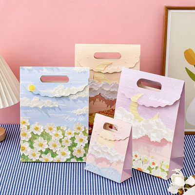 Customized Kraft Customized pink Small Packaging Paper Bag Handheld Art Gift Paper Packaging Bag