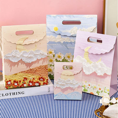 Customized Kraft Customized pink Small Packaging Paper Bag Handheld Art Gift Paper Packaging Bag