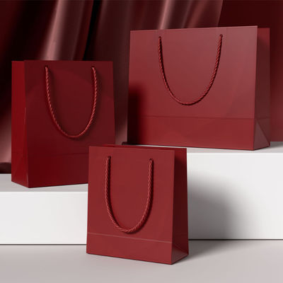 Tas belanja pakaian khusus Kemasan Mewah Papan Gading Kraft Kertas Harga Murah Tas belanja hadiah Logo khusus