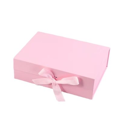 Custom Logo Ukuran Luxury Magnetic Flip Wig Cosmetic Packaging Box Box Hadiah Dengan Ribbon Magnetic Closure