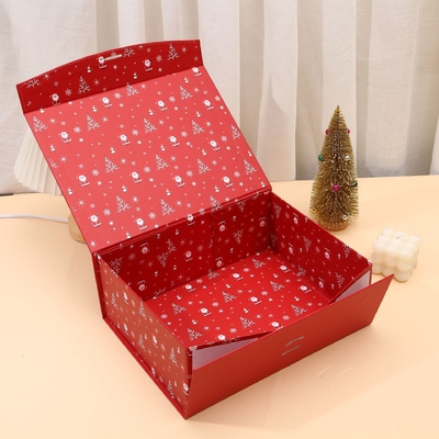 Pita Unik untuk Usaha Kecil untuk Kaos Kaki Kotak Hadiah Natal Karton Mewah Kustom dengan Penutup Magnetik Laminasi UV