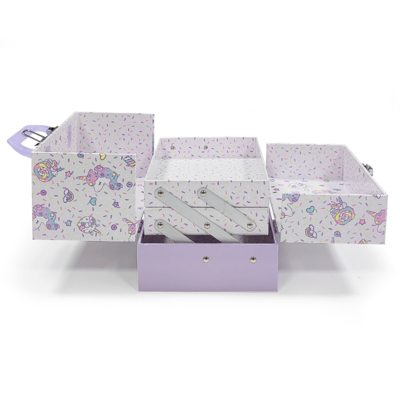 Eco-Friendly Custom Kids Toy Gift Box Luxury Stiff Cardboard Suitcase Style dengan pegangan logam