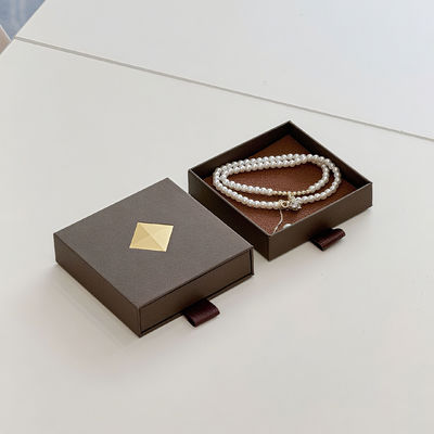 Custom Logo Eco Friendly Printed Hard Rigid Recycle Style Paper Packaging Cardboard Drawer Box Sliding Untuk Perhiasan