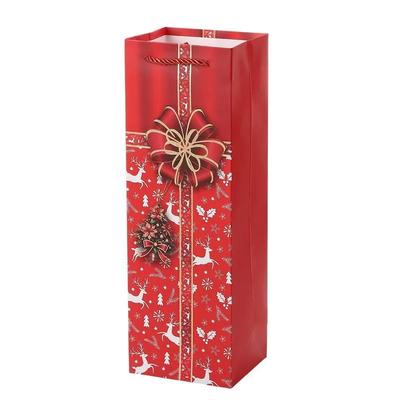 Kantong Kertas Kustom dengan Logo Anda Sendiri Kantong Hadiah Kertas Natal untuk Kemasan Anggur