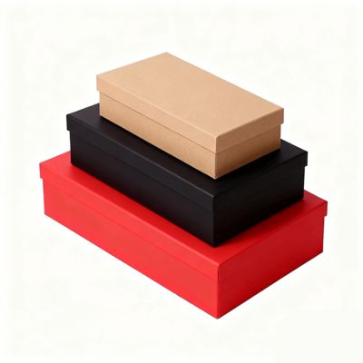 Set Kotak Hadiah Kemasan Datar dengan Tutup Oranye Mewah Kustom dengan Fitur Kantong Kertas Laminasi Matt Embossing Cetak Foil Emas