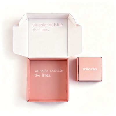 Custom Folding Corrugated Pink Cardboard Gift Box Custom Logo Packaging Accepts