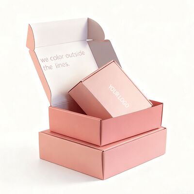 Custom Folding Corrugated Pink Cardboard Gift Box Custom Logo Packaging Accepts