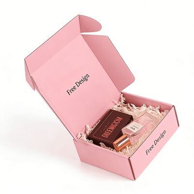 Grosir Custom Disesuaikan Cetak Pink Corrugated Karton Pengemasan Kotak Postal Mailer Pengiriman Kotak