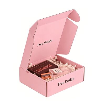 Grosir Custom Disesuaikan Cetak Pink Corrugated Karton Pengemasan Kotak Postal Mailer Pengiriman Kotak