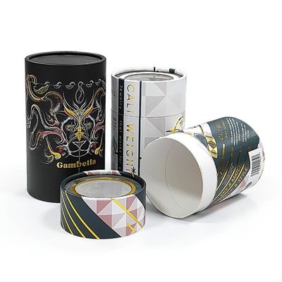 Custom Logo Bulat Silinder Canister Karton Silinder Box Untuk Kosmetik