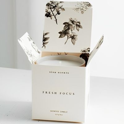 UV Coating Paper Tuck Top Boxes Folding Square Scented Candle Storage Box