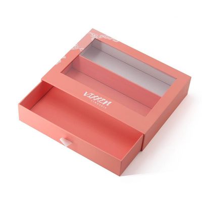Lainnya Kotak Tipe Custom Paper Drawer Karton Pembungkusan Hadiah Kotak dengan jendela PVC transparan
