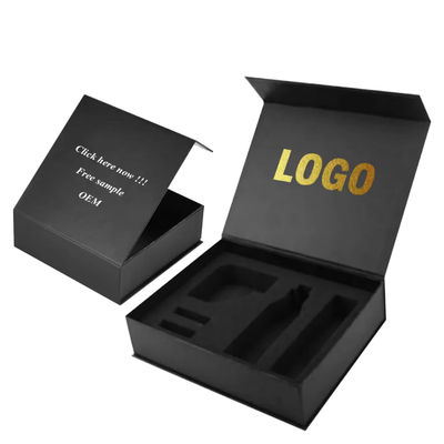Pabrik Custom Packaging Printing Box Cardboard Black Paper Magnet Gift Box Pengemasan dengan Inner Foam