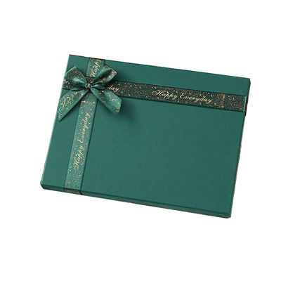 Custom Christmas Gift Box Tutup Besar Bagian Bawah Box Packaging Bow Ribbon Liburan Mewah Unik Liburan Party Box Hadiah