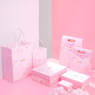 Tas Belanja Populer Offset Printing Packaging Paper Gift Bag Set Dengan Genggam