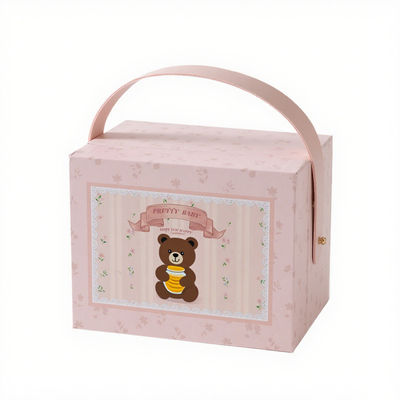 Grosir Custom Children Eco-Friendly Cardboard Handmade Packaging Gift Box Box Storage Toy Box dengan Handle