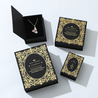 Grosir Custom Luxury Kalung dan Earrings Magnet Box Perhiasan Storage Box