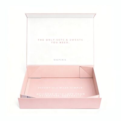 Paket Pakaian Mewah Berkualitas Eco Friendly Magnetic Folding Gift Paper Box Untuk Baju Ringan